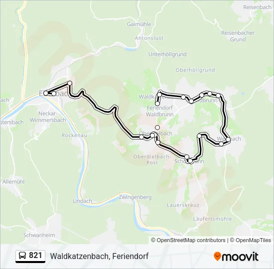 821 Bus Line Map
