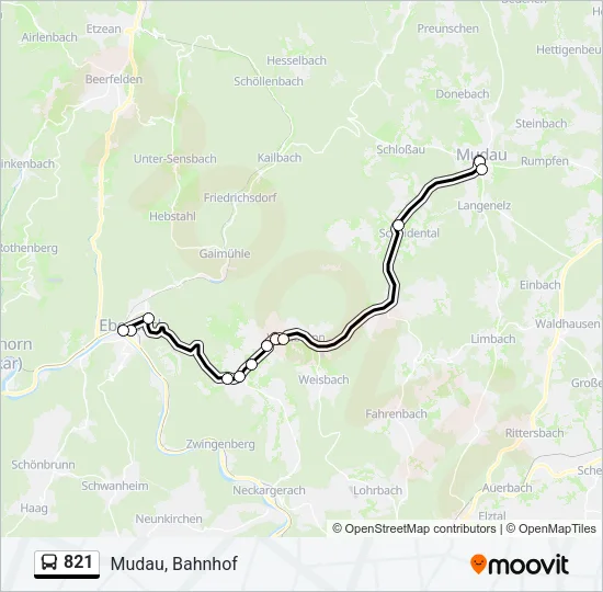 821 Bus Line Map