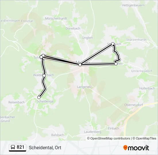 821 Bus Line Map