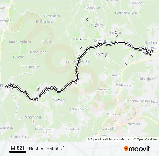 821 Bus Line Map