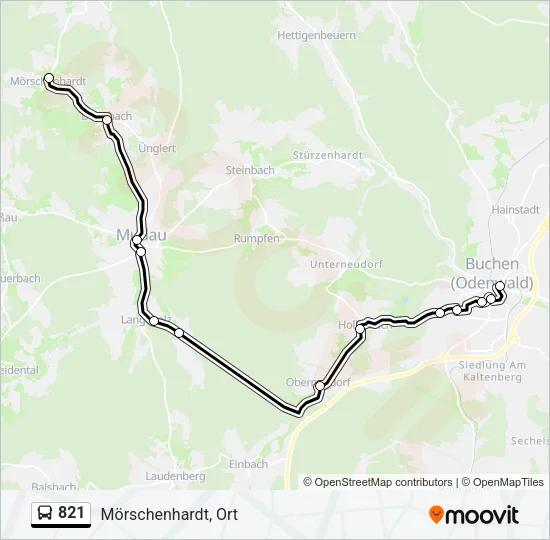 821 Bus Line Map