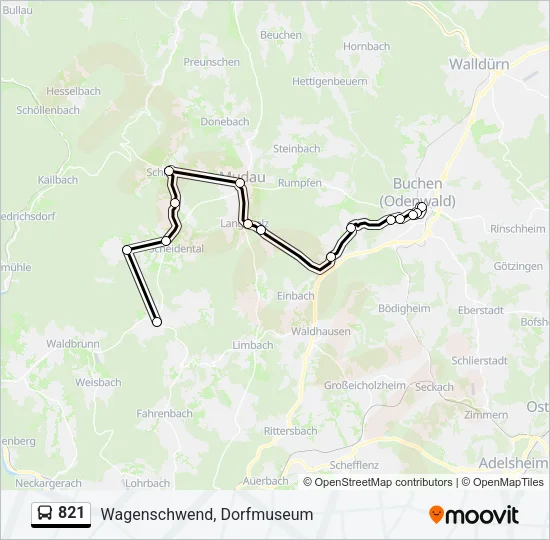 821 Bus Line Map