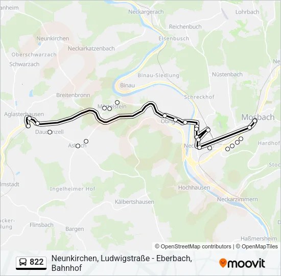 822 Bus Line Map