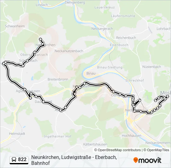 822 Bus Line Map