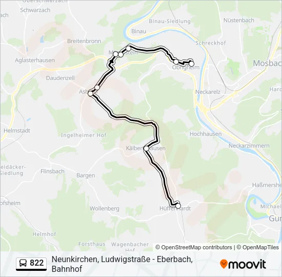 822 Bus Line Map
