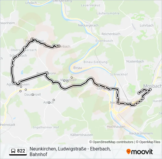 822 Bus Line Map