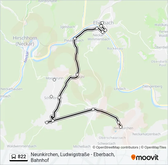 822 Bus Line Map