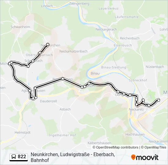822 Bus Line Map