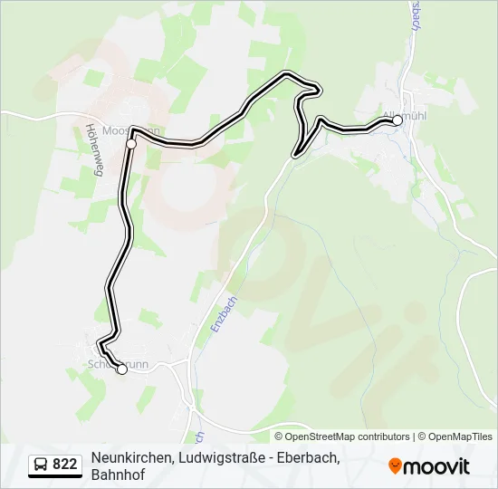 822 Bus Line Map
