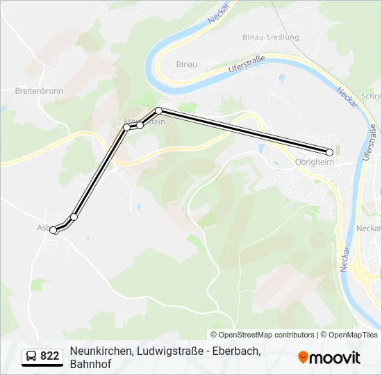 822 Bus Line Map