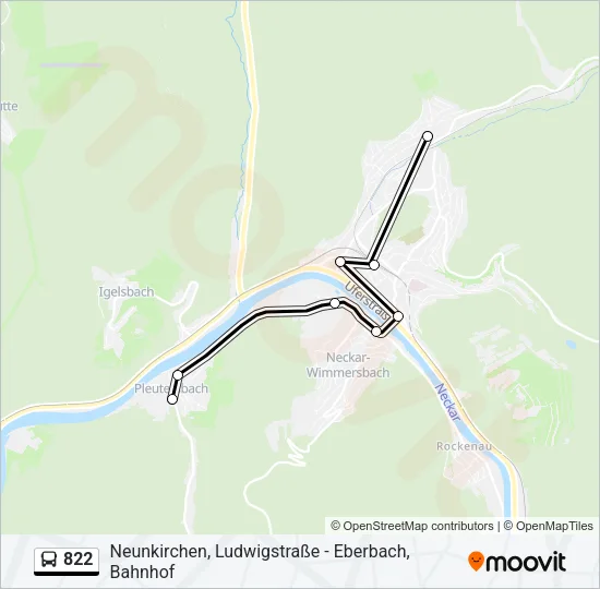 822 Bus Line Map