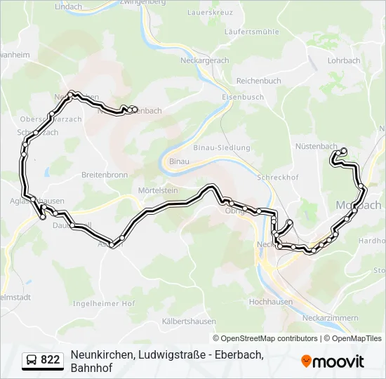 822 Bus Line Map