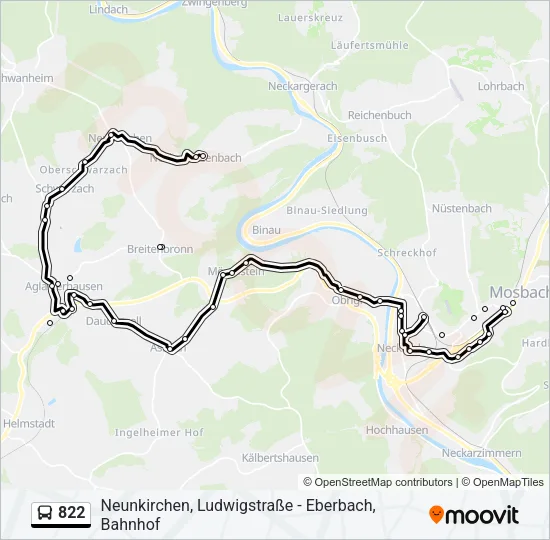 822 Bus Line Map
