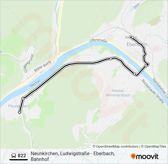 822 Bus Line Map