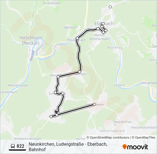 822 Bus Line Map