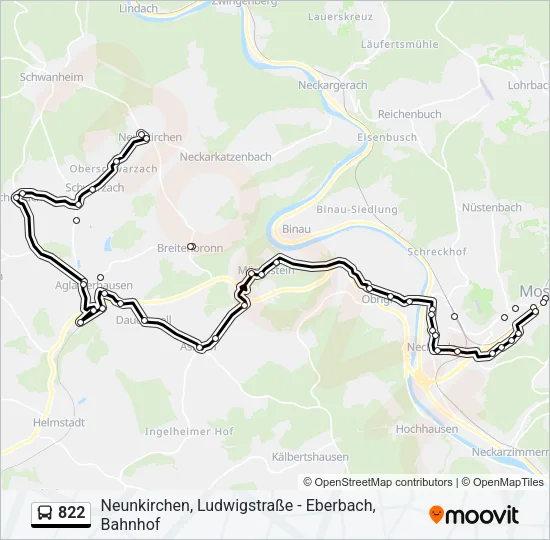 822 Bus Line Map