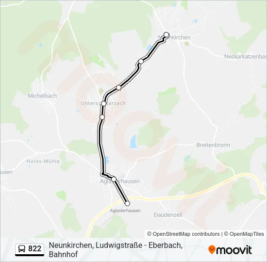 822 Bus Line Map