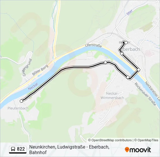 822 Bus Line Map