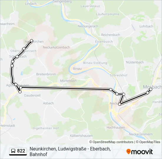 822 Bus Line Map