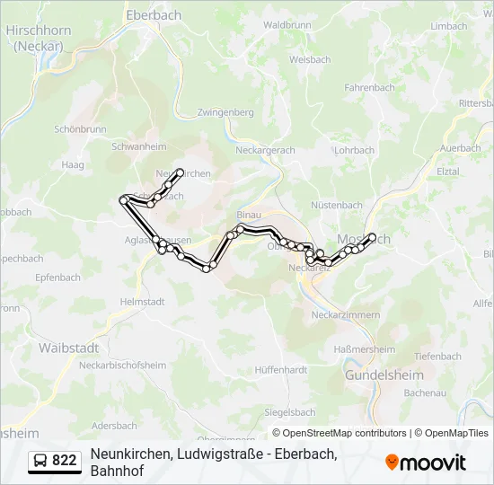 822 Bus Line Map