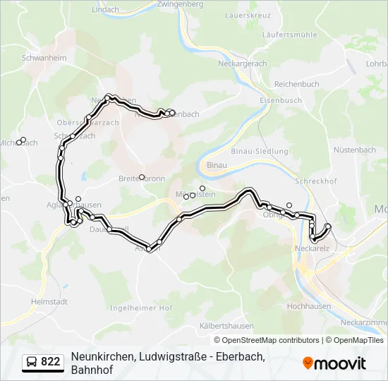 822 Bus Line Map