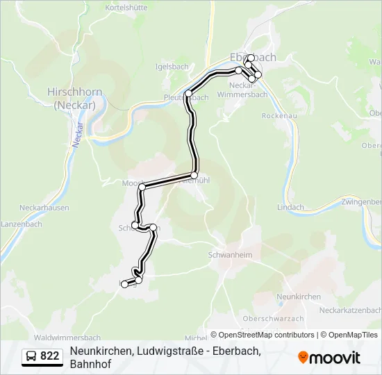 822 Bus Line Map