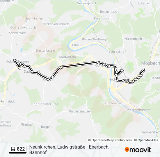 822 Bus Line Map