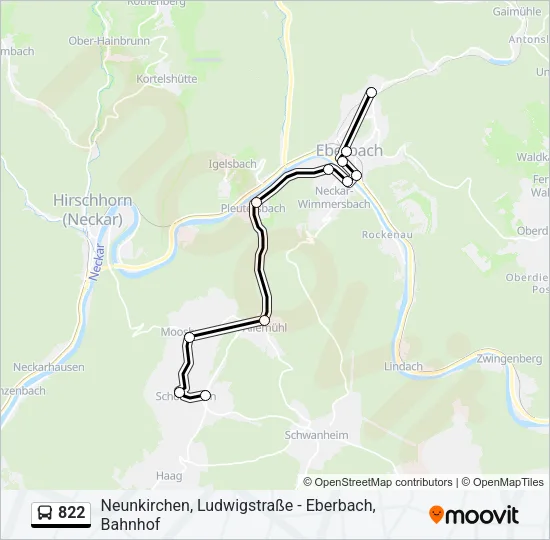 822 Bus Line Map