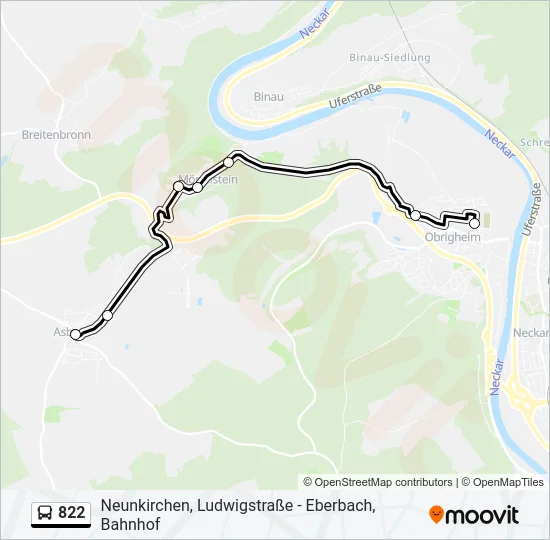 822 Bus Line Map