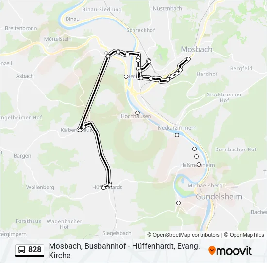 828 Bus Line Map