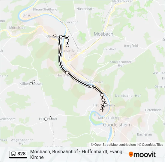 828 Bus Line Map