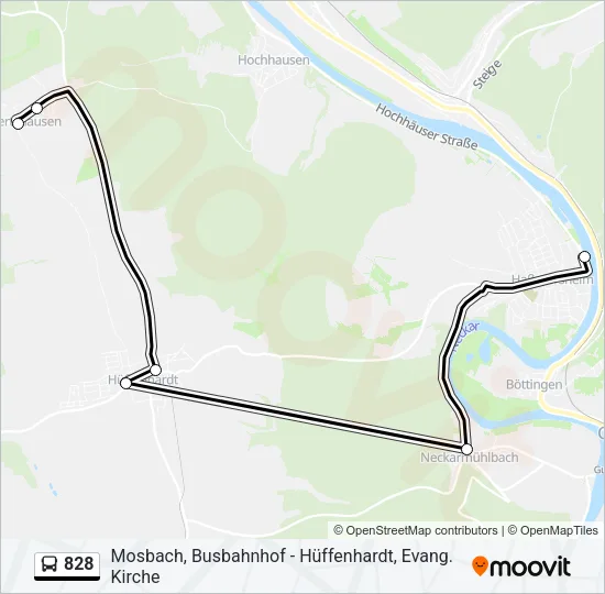 828 Bus Line Map