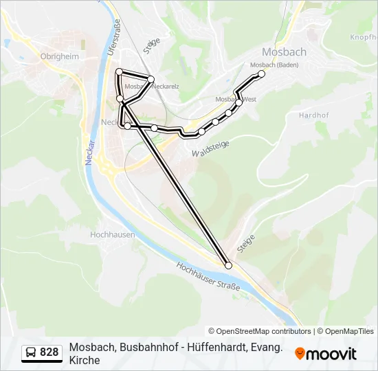 828 Bus Line Map