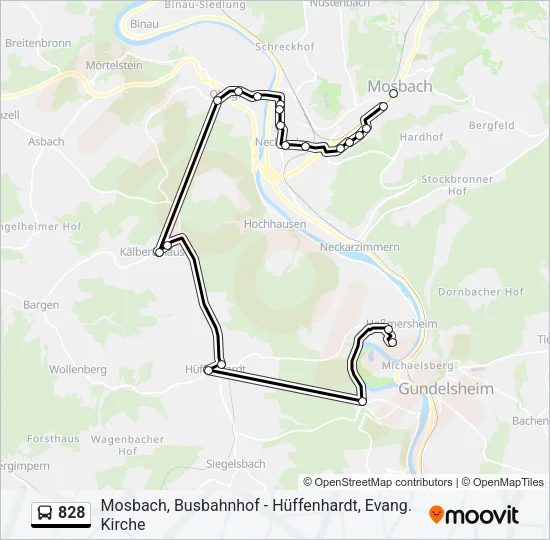 828 Bus Line Map