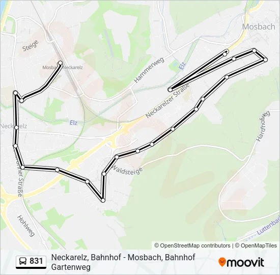 831 Bus Line Map