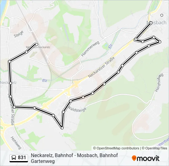 831 Bus Line Map