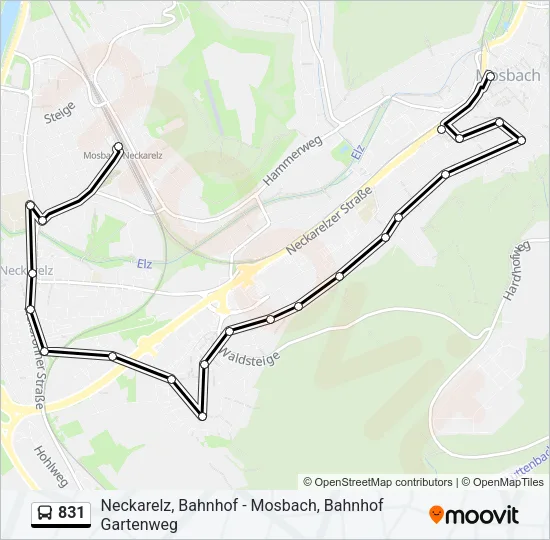 831 Bus Line Map