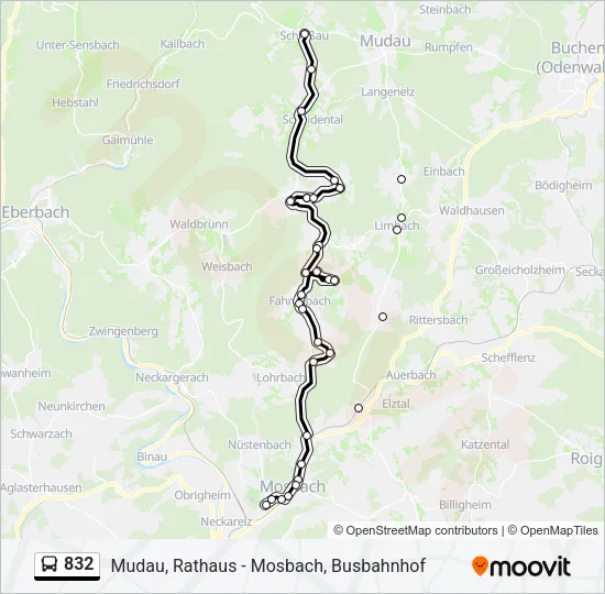 832 Bus Line Map
