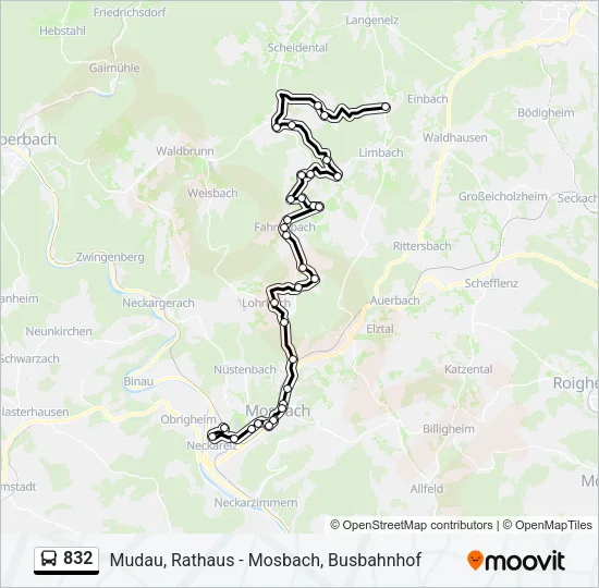 832 Bus Line Map
