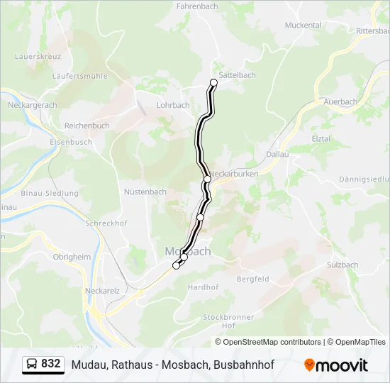 832 Bus Line Map