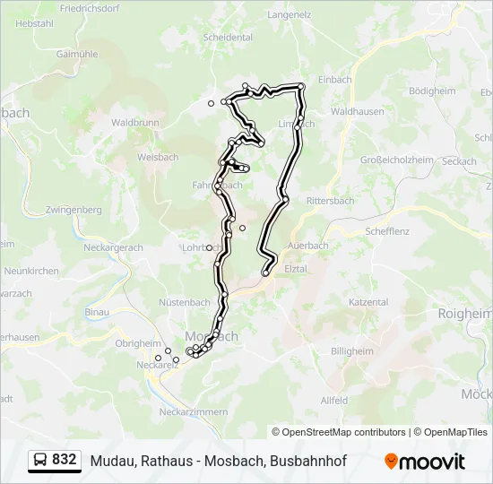 832 Bus Line Map
