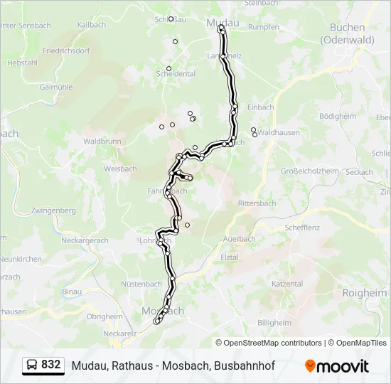 832 Bus Line Map