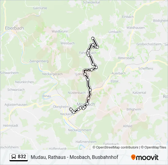 832 Bus Line Map