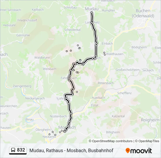 832 Bus Line Map