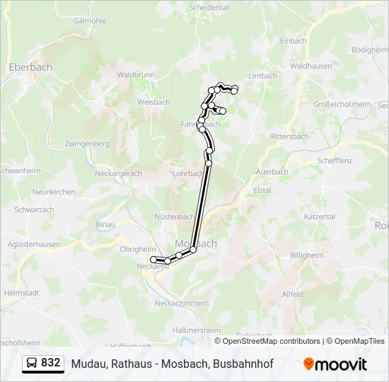 832 Bus Line Map