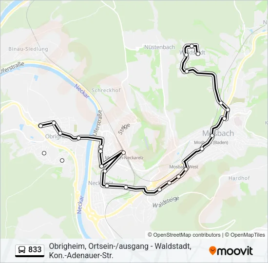833 Bus Line Map
