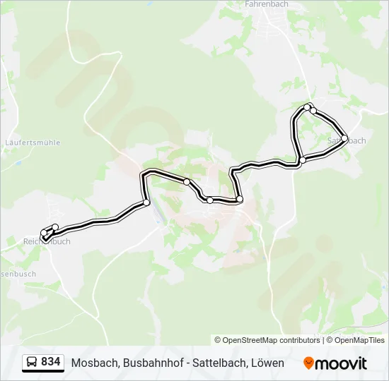 834 Bus Line Map