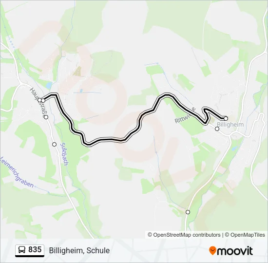 835 Bus Line Map