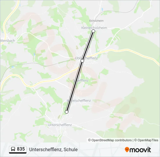 835 Bus Line Map