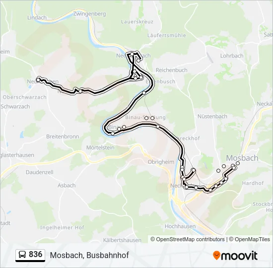 836 Bus Line Map